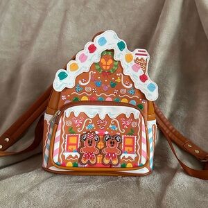 Gingerbread House Mickey and Minnie Disney Loungefly Backpack